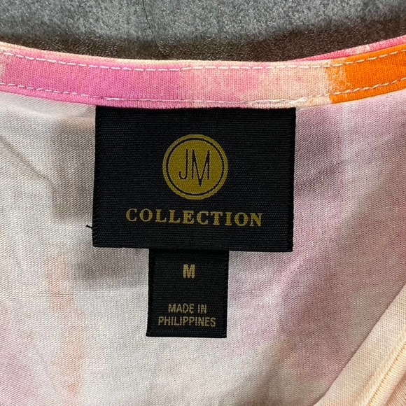 JM Collection Women's Pink Gen Combo Square-Neck Cold-Shoulder Top SZ M - Picture 9 of 11